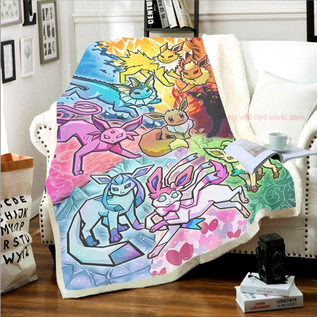 Conjunto de tela escocesa Pokémon All Evoli Conjunto de tela escocesa Pokémon All Evoli
