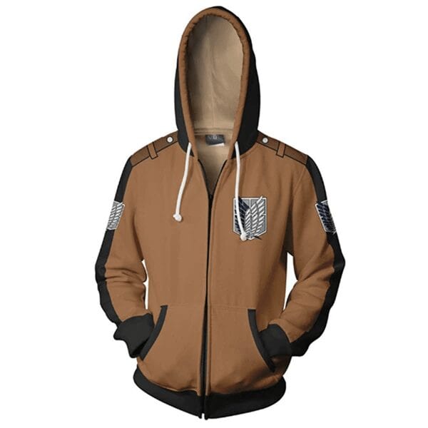 Ataque a los titanes Batallón de exploración Sudadera marrón Ataque a los titanes Batallón de exploración Sudadera marrón
