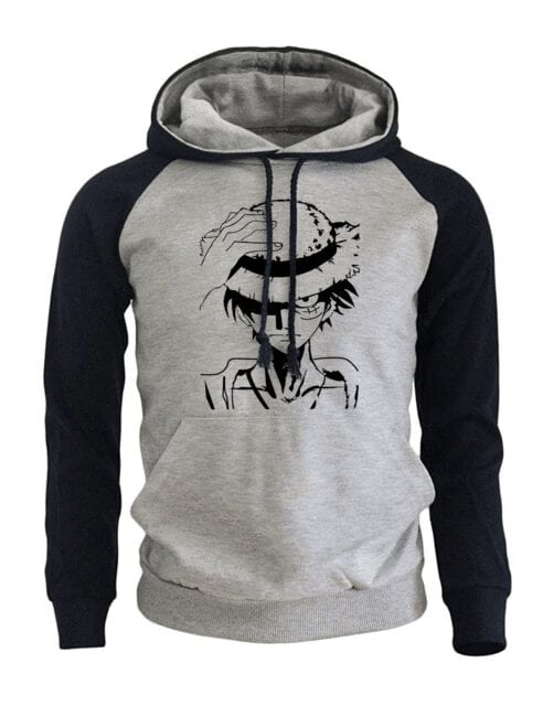 Suéter Una Pieza Luffy Gris y Negro Suéter Una Pieza Luffy Gris y Negro