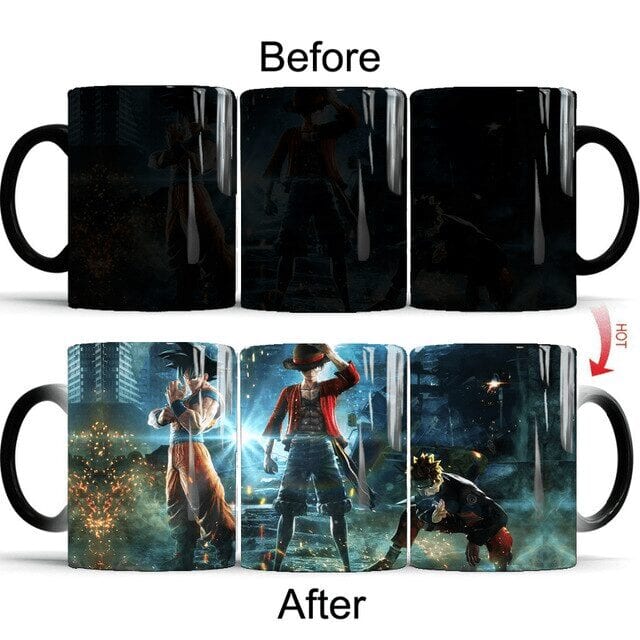 Taza Crossover Goku Luffy y Naruto Taza Crossover Goku Luffy y Naruto