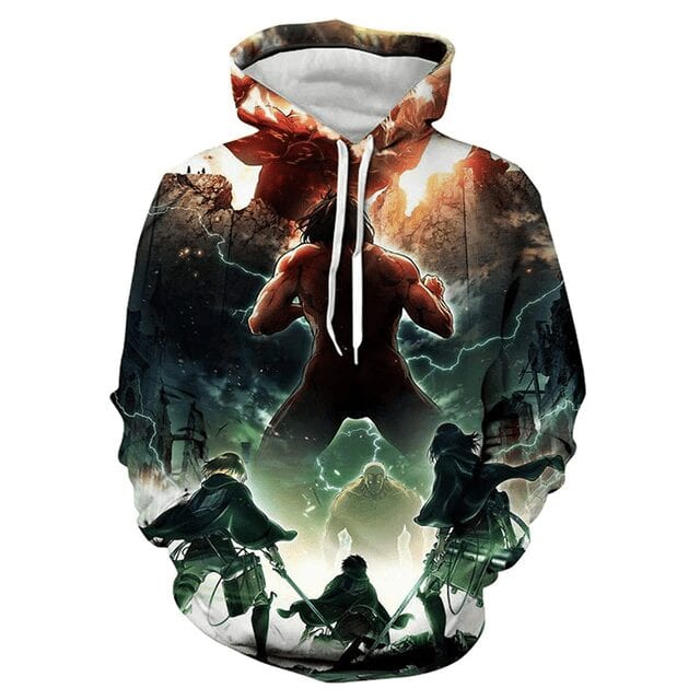 Sudadera Shingeki no Kyojin Titán Asaltante vs Titán Colosal Sudadera Shingeki no Kyojin Titán Asaltante vs Titán Colosal