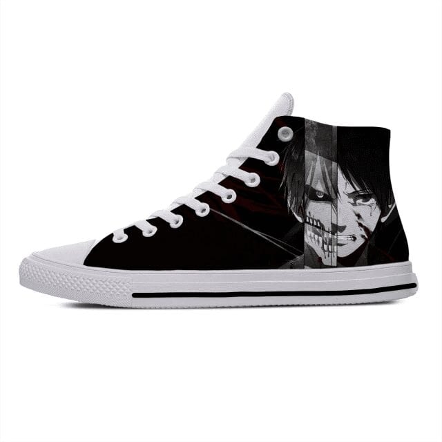 Ataque A Los Titanes Eren Blanco Y Negro Zapatos Ataque A Los Titanes Eren Blanco Y Negro Zapatos