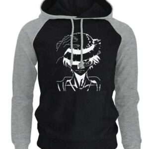 Sudadera One Piece Luffy Negro y Gris