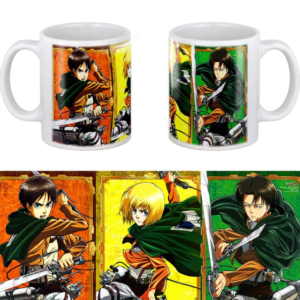 Taza Ataque a los Titanes Eren Livai y Armin