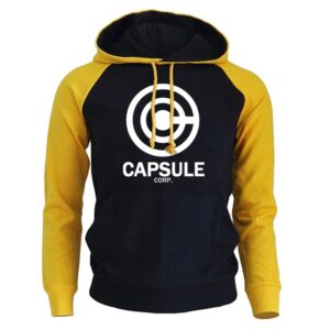 Sudadera Dragon Ball Capsule Corp Amarillo y Negro