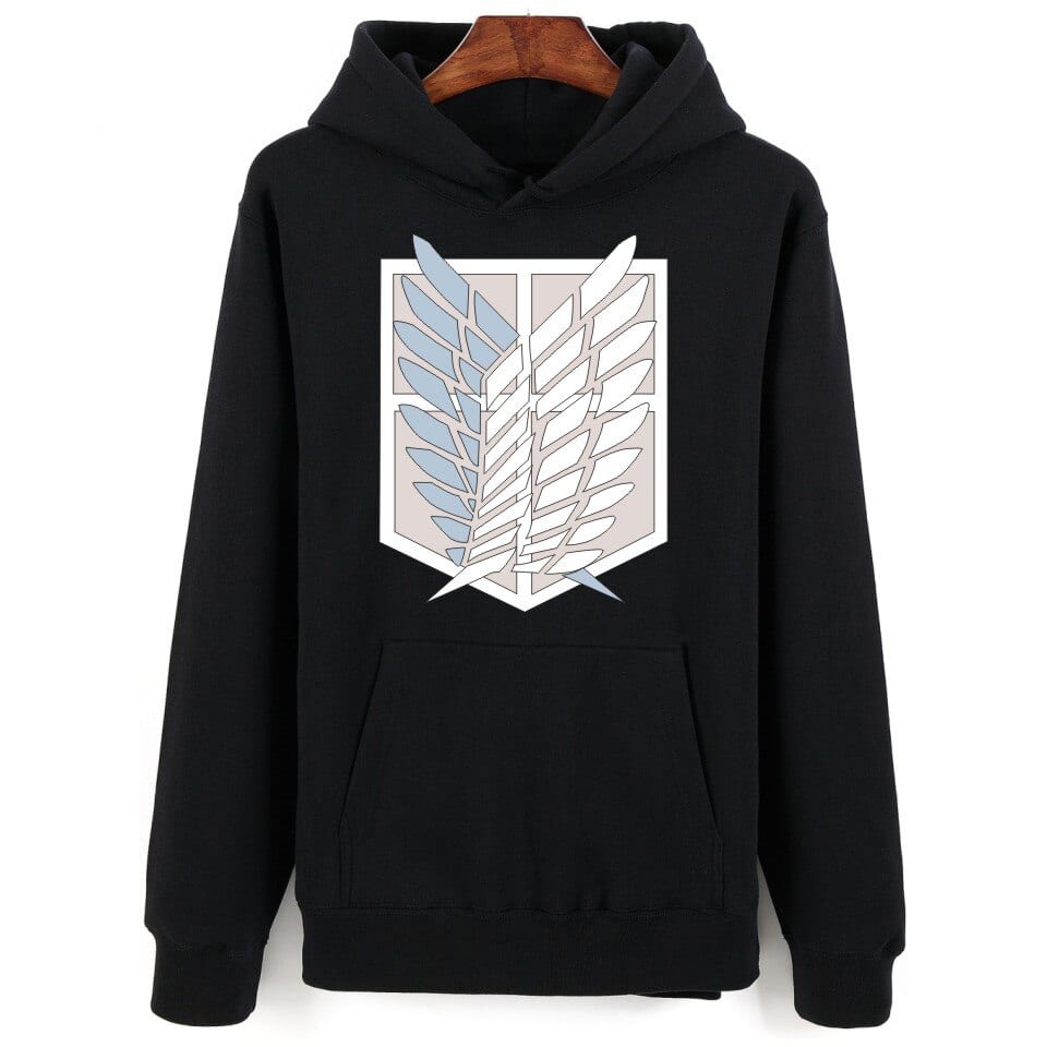 Ataque de los Titanes Sudadera Cuerpo de Reconocimiento Negro Ataque de los Titanes Sudadera Cuerpo de Reconocimiento Negro