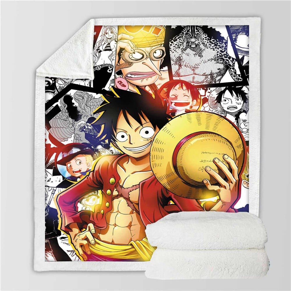 Plaid One Piece Luffy au Chapeau de Paille Plaid One Piece Luffy au Chapeau de Paille