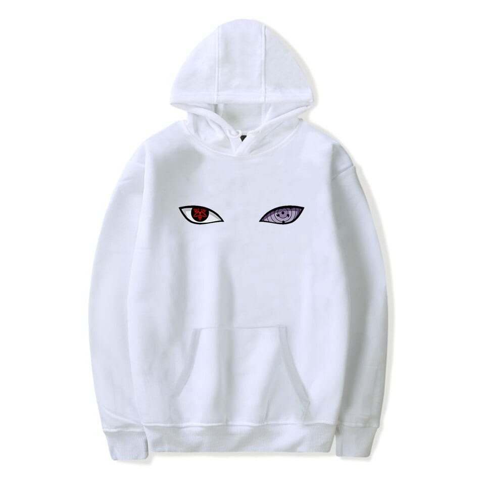 Sudadera Naruto Rinnegan Mangekyou Sharingan Blanca Sudadera Naruto Rinnegan Mangekyou Sharingan Blanca