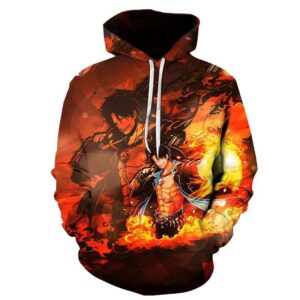 Sudadera One Piece Ace Flaming