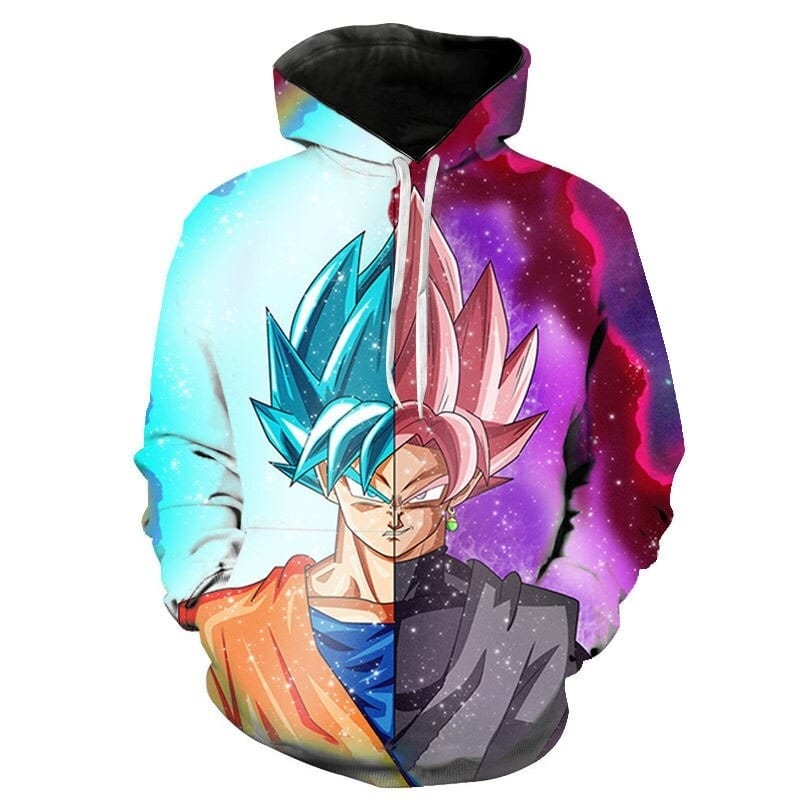 Dragon Ball Super Sudadera Negro Goku vs Goku SSJ Azul Dragon Ball Super Sudadera Negro Goku vs Goku SSJ Azul