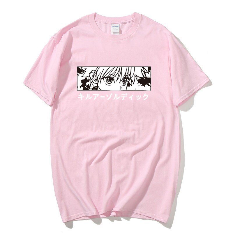 Camiseta Hunter X Hunter Kirua Rosa Camiseta Hunter X Hunter Kirua Rosa