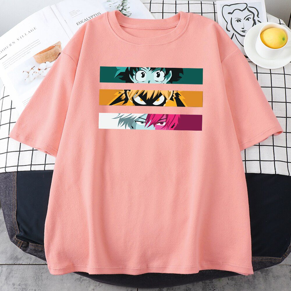 Camiseta MHA Mujer Shoto x Izuku x Katsuki Rosa Camiseta MHA Mujer Shoto x Izuku x Katsuki Rosa