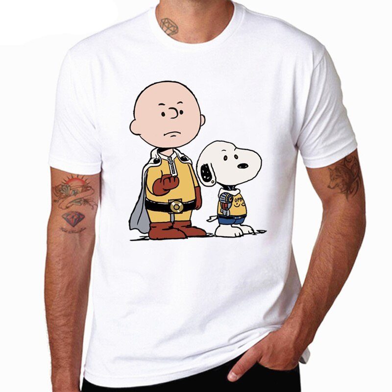 Camiseta One Punch Man Saitama and Dog Camiseta One Punch Man Saitama and Dog