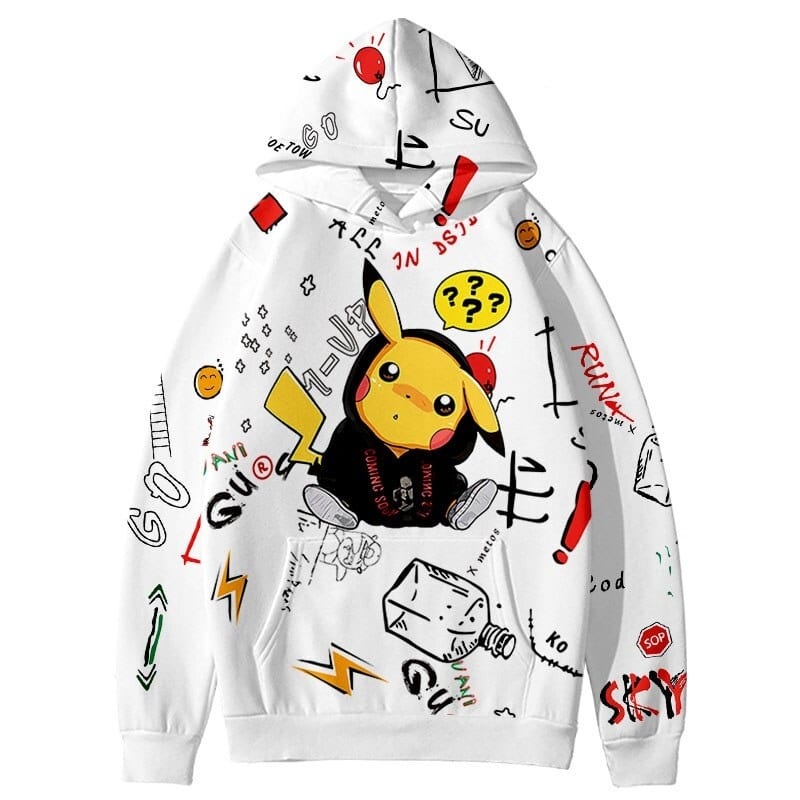 Sudadera Pokémon Pikachu Streetwear Blanco Sudadera Pokémon Pikachu Streetwear Blanco